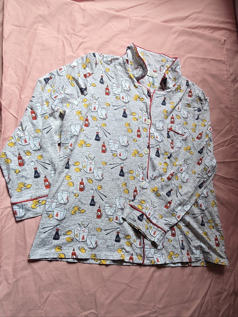 Woman's Gray Noodle & Sauce Pajama Pants - Picture 4 of 6